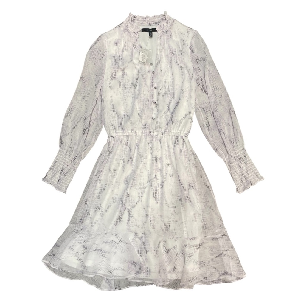 White House Black Market Soft Blouson Snake Print Dress Size 00‎
